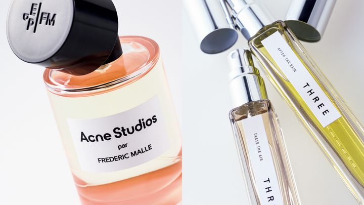 左：アクネ ストゥディオズ パー フレデリック マル 100㎖ 右：エッセンシャルセンツ 06、05 各9㎖