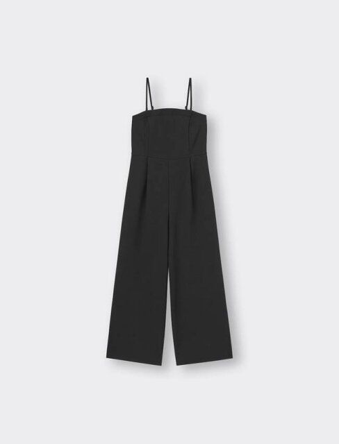 GUカットソーベアキャミソールサロペットパンツのブラック