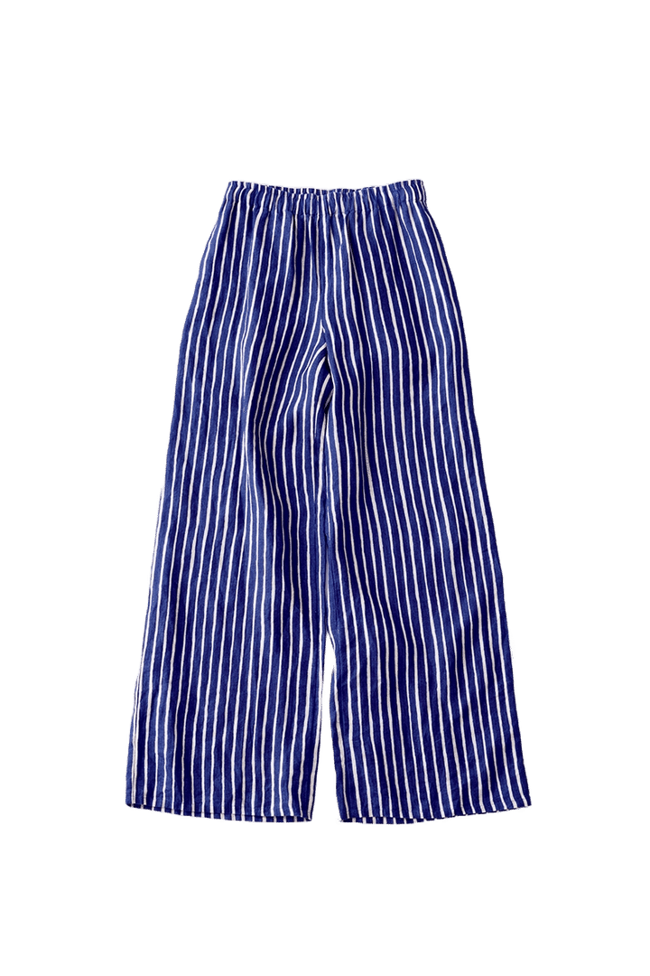 ストライプ柄&リネンで涼しげ。