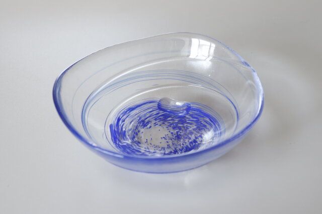 スリーピー びいどろガラスカラードットボウル青 デザイン