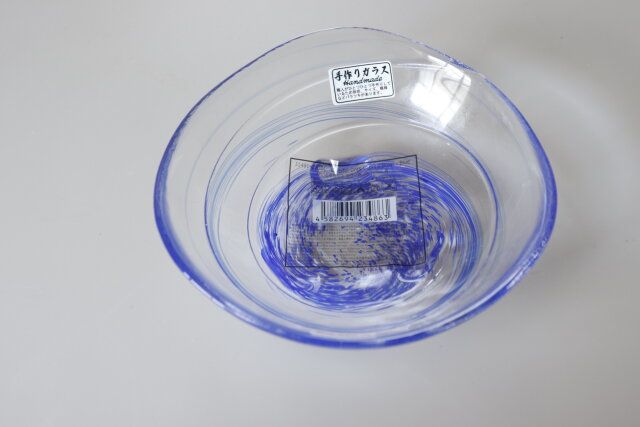 スリーピー びいどろガラスカラードットボウル青