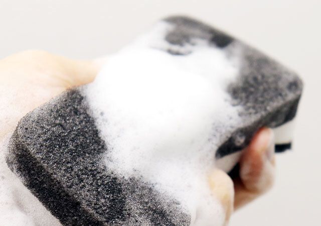 キャンドゥ 泡立ちキッチンスポンジ3PBK×WH 泡立ち