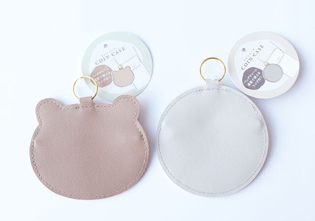キャンドゥ 合皮コインケースリング付 ベア型 サークル型 タグ