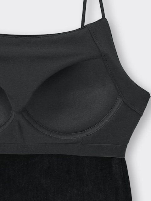 GUブラフィールベロアクロップドキャミソールのカップ部分