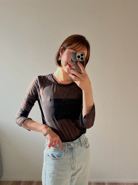 GU2WAYバンドゥのシアートップスコーデ