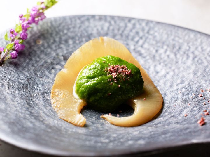 神谷町『ふかひれ家』の「ふかひれの冷菜 葱ソース」