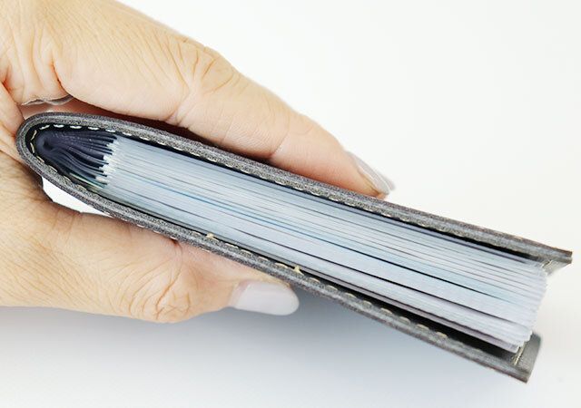 セリア レザー風カードホルダー縦型20ポケット 厚み