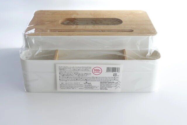 ダイソーのバンブーマルチティッシュボックス（26cm×18.6cm×9.7cm）
