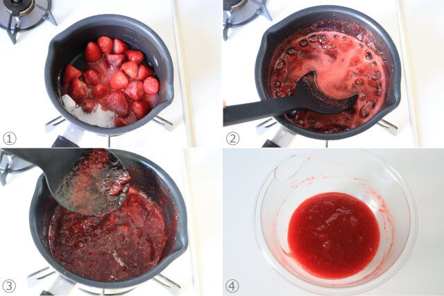 苺ソースを作る