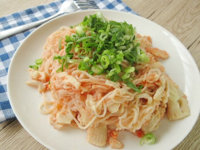 たらこスプレッドを使った「そうめんアレンジ」の完成