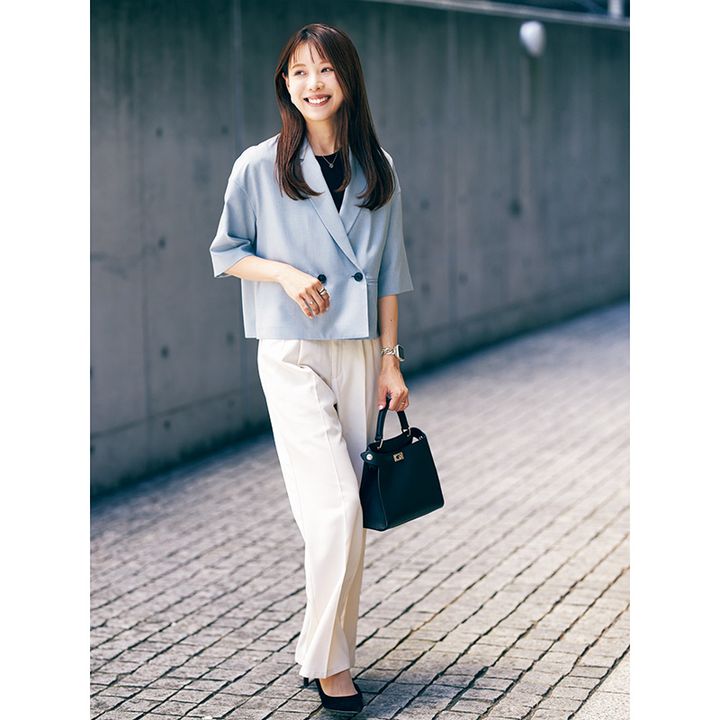 クラウドチームVERY 細川美沙都さんの半袖ジャケットコーデ