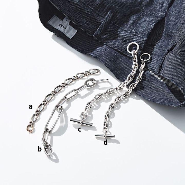 humとブランイリスとエルメスのシルバーチェーンブレスレット