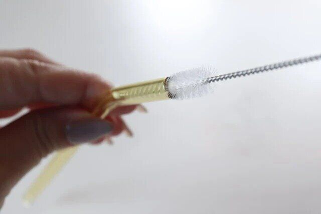 ダイソー ガラスストロー（2本、ブラシ付） 掃除ブラシ