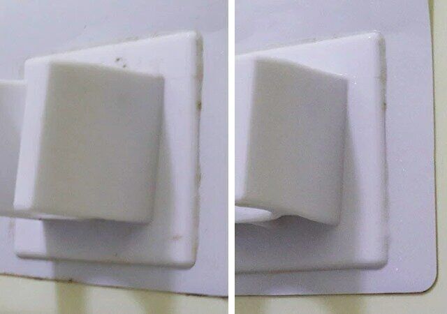 ダイソー カビ取り用ウエットシート（落ち落ちV、10枚） 使用例