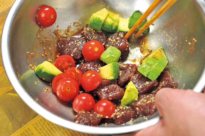 づけだれと和える