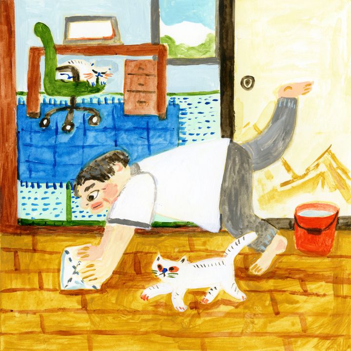 家事をこなす人のイラスト