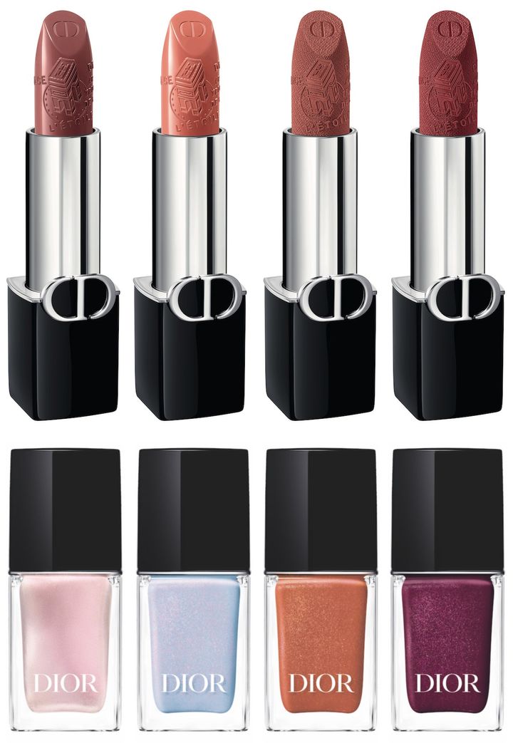 〈上段左から〉ルージュ ディオール 326、356、100V、720V 各￥6,270 〈下段左から〉ディオール ヴェルニ 011、207、537、887 各￥4,620（すべて8月21日より伊勢丹新宿店イベント・ディオール 公式オンラインブティックにて先行、9月6日より全国限定発売予定）