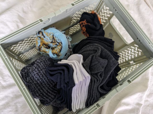 服を実際に収納したところ