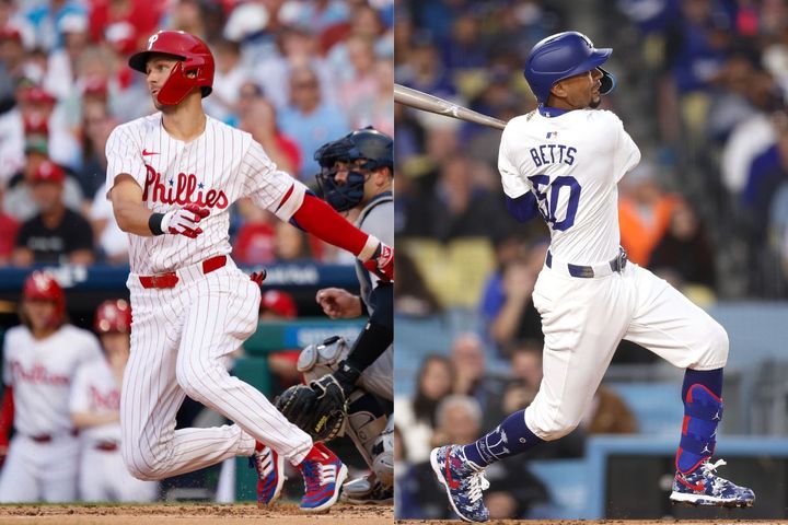 フィリーズのトレイ・ターナー（左）とドジャースのムーキー・ベッツ（右）（C）Getty Images