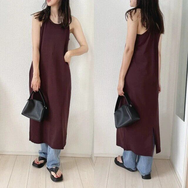 2024夏女性におすすめデニムレイヤードでこなれワンピコーデ