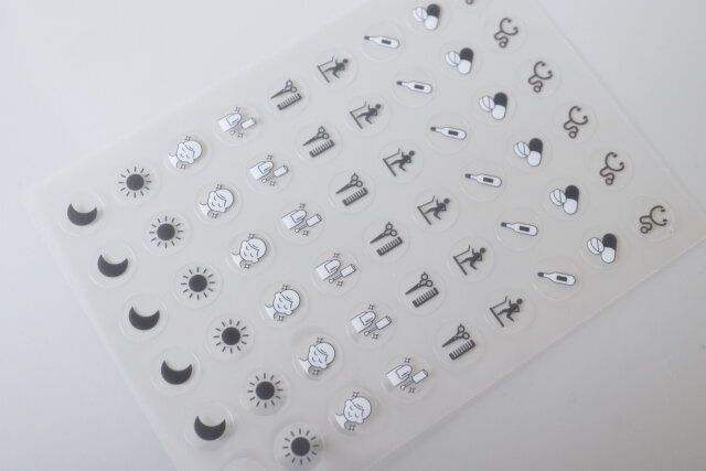 ダイソー スケジュールシール（健康管理、3枚）