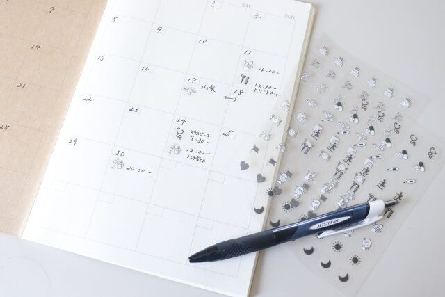 ダイソー スケジュールシール 使用例