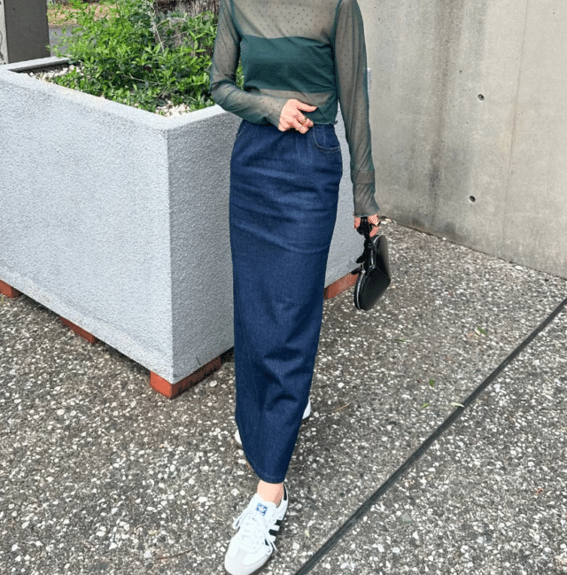 ドットメッシュクロップドTシャツ