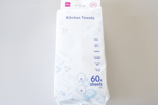 ダイソー キッチンタオル（60枚） パッケージ