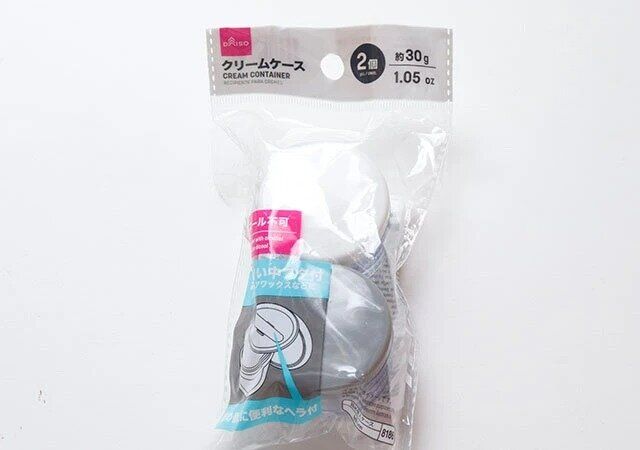 ダイソー クリームケース（ヘラ＆中フタ付、2個） パッケージ