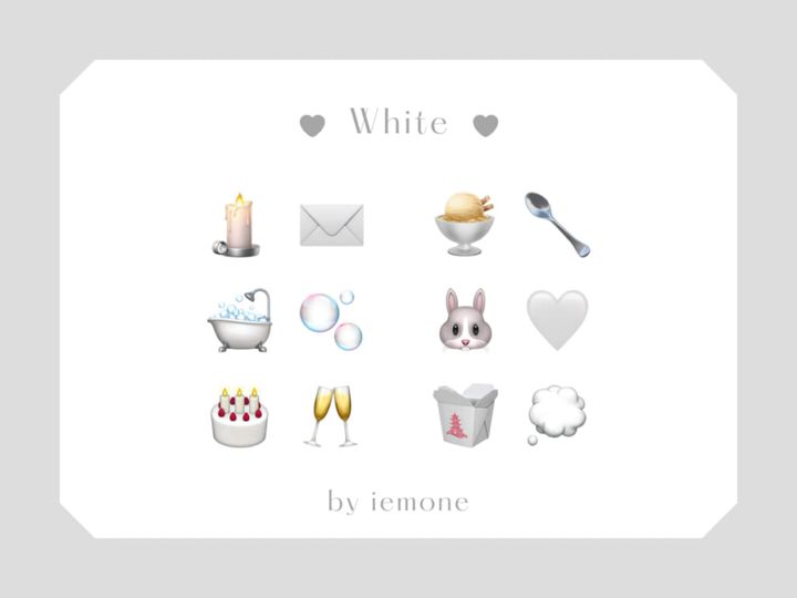 iPhoneの可愛い絵文字の組みあわせ「白色（ホワイト）系」