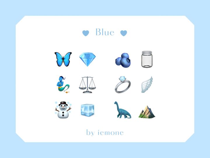 iPhoneの可愛い絵文字の組みあわせ「青色（ブルー）系」