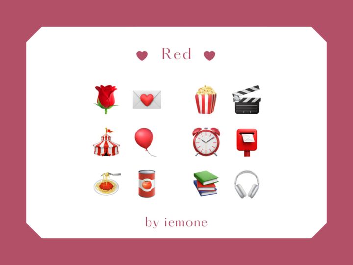 iPhoneの可愛い絵文字の組みあわせ「赤色（レッド）系」