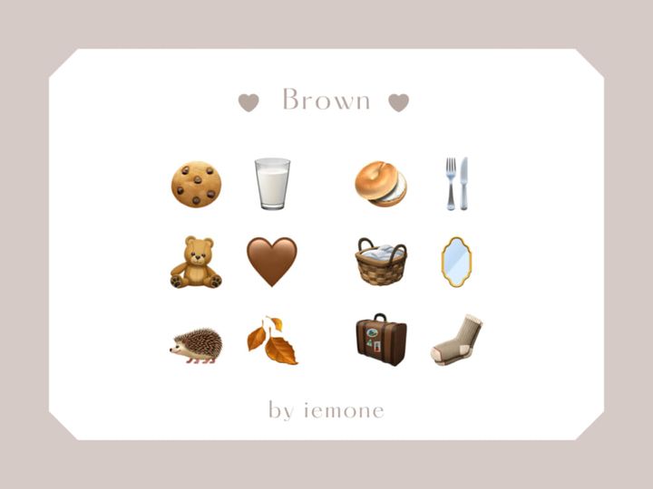 iPhoneの可愛い絵文字の組みあわせ「茶色（ブラウン）系」