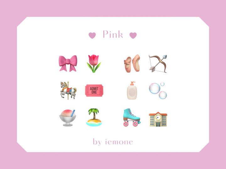 iPhoneの可愛い絵文字の組みあわせ「桃色（ピンク）系」