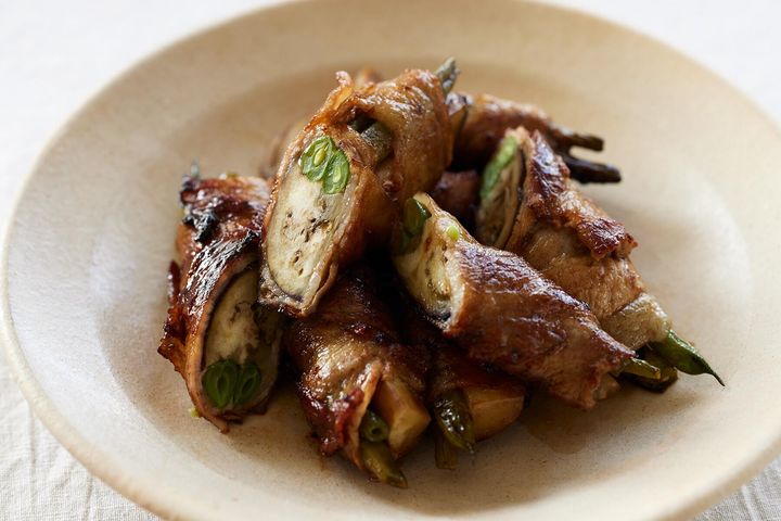 熟成の風味が楽しめる“さやいんげんとなすの豚肉巻きバルサミコビネガー