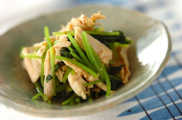 ミツバとささ身のからし和え