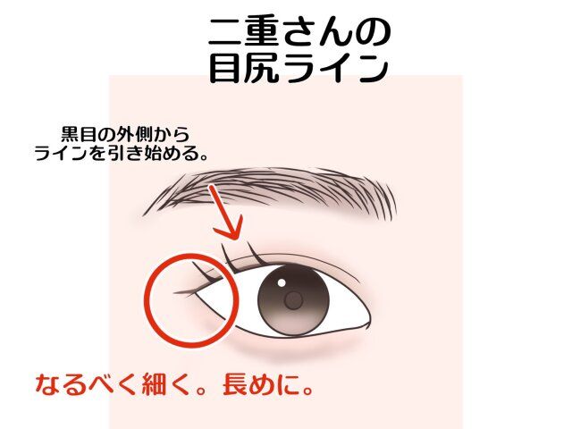 二重さん 目尻ライン 解説