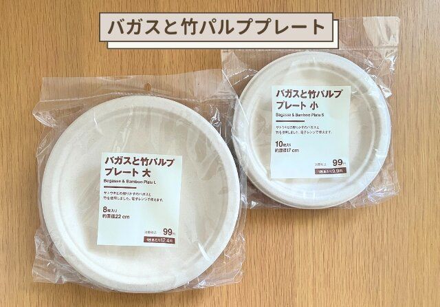 無印良品 バガスと竹パルプ プレート 大 小