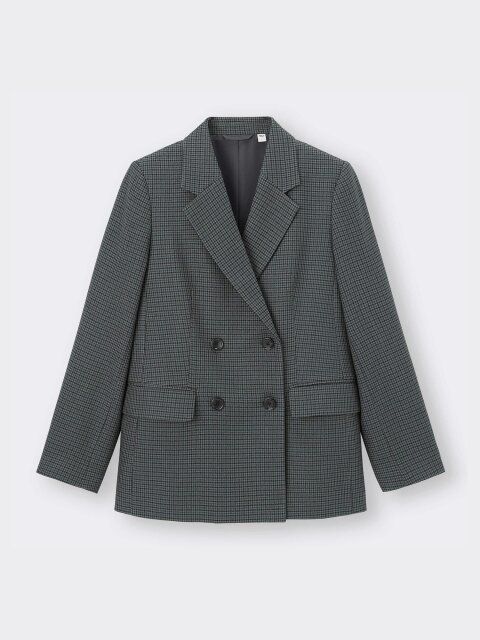 GUのダブルブレストチェックジャケット