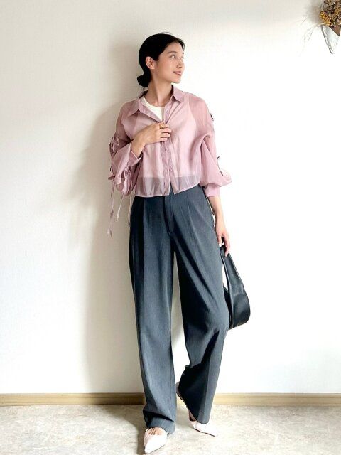 シアーシャツコーデ1