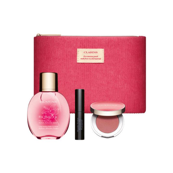 クラランス フレッシュ ローズ メイクアップキットが置かれている写真