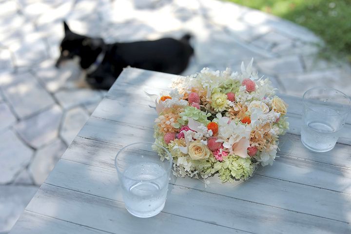 プリザーブドフラワーのリース