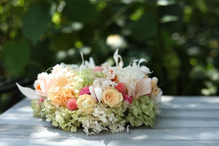 プリザーブドフラワーのリース