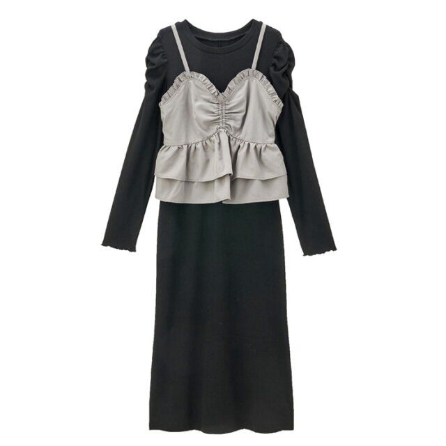 2024秋しまむらレディースワンピース＆フリルビスチェ