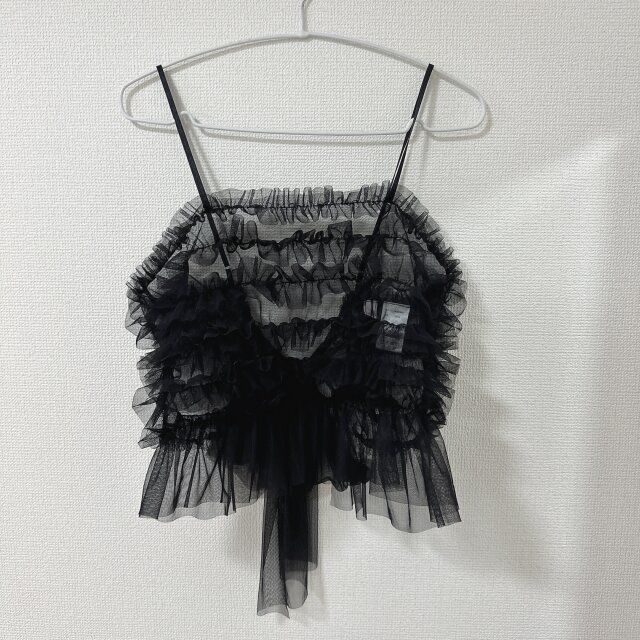 しまむらチュールリボンビスチェのブラック