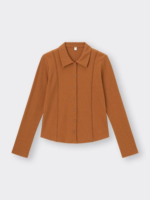 2024gu秋リブポロカーディガン