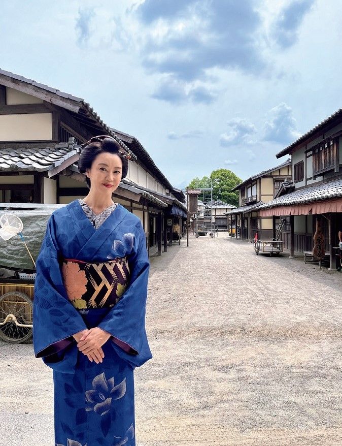 観月ありささん NHK時代劇「雲霧仁左衛門 ファイナル」の撮影時のオフショット