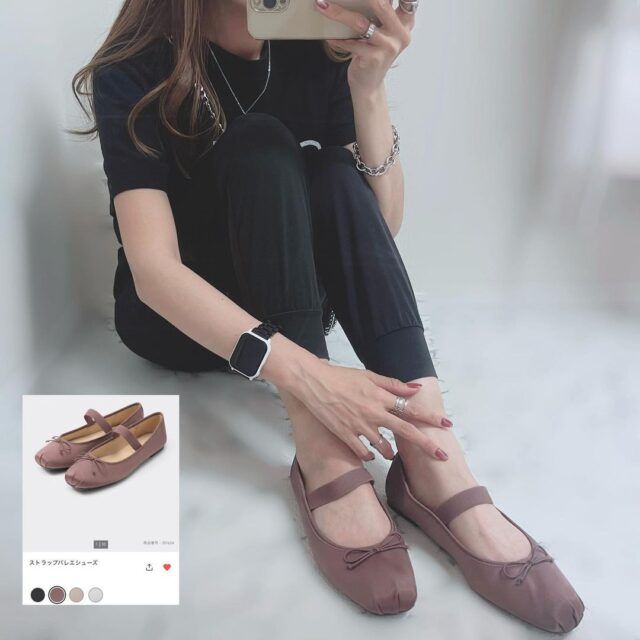 GUストラップバレーシューズ