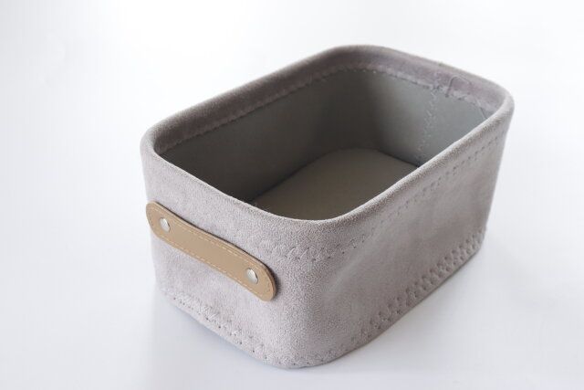 ダイソー 持ち手付スエード調収納ボックス デザイン