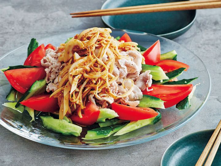 冷しゃぶのごま玉ねぎだれ